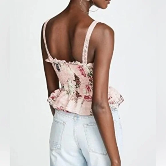 Nicholas Lilac Floral Shirred Crop Top Size 4 Small - Picture 12 of 12